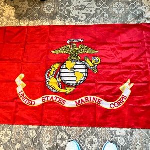 US Marine Corps Flag and American Flag